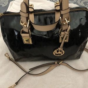 Michael Kors Black Signature Leather Satchel